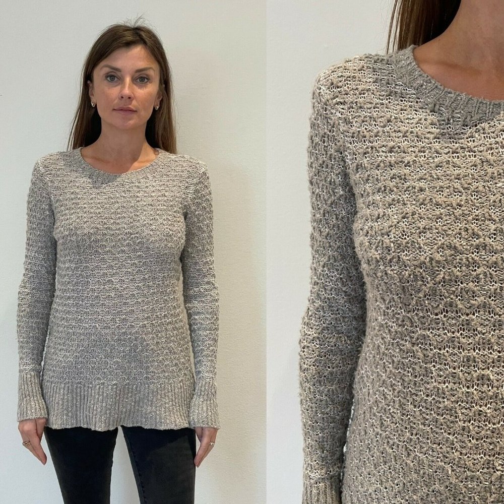 Vince Gray & White Knit Sweater S